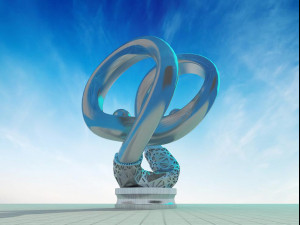 square sculpture life culture urban landmarks gestating life 3D Model