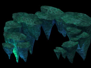 strada di montagna galleggiante pietra terrazza pietra pomice Modello 3D