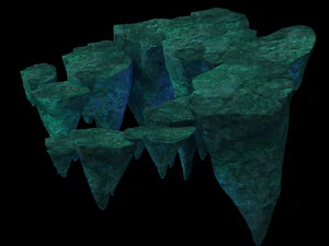 floating mountain road stone terrace pumice stone 3D Model