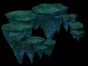floating mountain road stone terrace pumice stone 3D Model