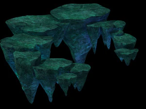 floating mountain road stone terrace pumice stone 3D Model