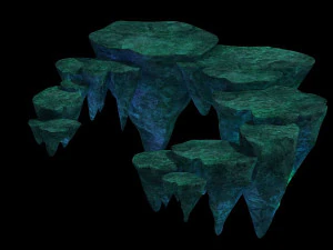floating mountain road stone terrace pumice stone 3D Model