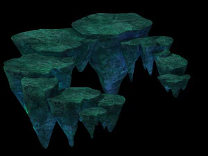 floating mountain road stone terrace pumice stone 3D Model