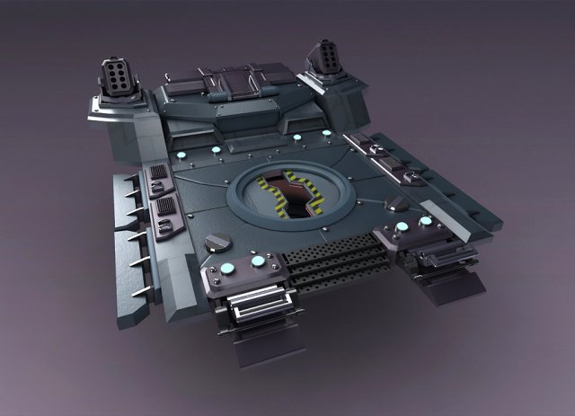 science fiction strobe work platform capsule cabin deck 3D Model .c4d .max .obj .3ds .fbx .stl .blend 