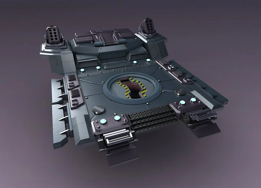 science fiction strobe work platform capsule cabin deck 3D Model .c4d .max .obj .3ds .fbx .stl .blend 