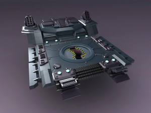 science fiction strobe work platform capsule cabin deck 3D Model