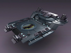 science fiction strobe work platform capsule cabin deck 3D Model
