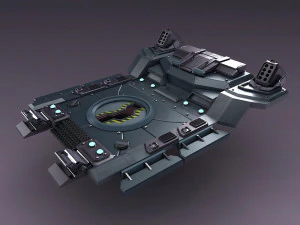 science fiction strobe work platform capsule cabin deck 3D Model