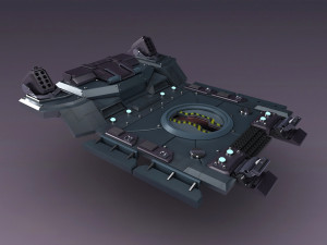 science fiction strobe work platform capsule cabin deck 3D Model