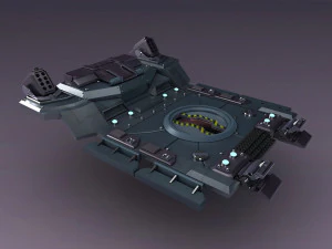 science fiction strobe work platform capsule cabin deck 3D Model