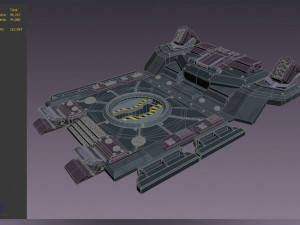 science fiction strobe work platform capsule cabin deck 3D Model