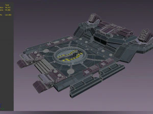 science fiction strobe work platform capsule cabin deck 3D Model