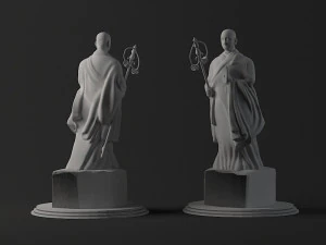 statues stone buddhas giant wild goose pagoda monks 3D Model