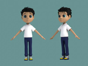 анимированные персонажи школьники мальчики 3D Модель