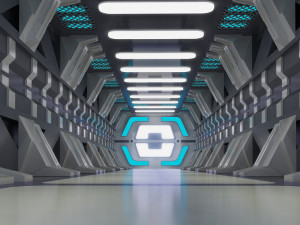 space station corridors spaceship landing sites sci-fi scenes space corridors sci-fi corridors 3D Model
