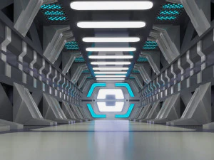 space station corridors spaceship landing sites sci-fi scenes space corridors sci-fi corridors 3D Model