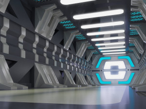 space station corridors spaceship landing sites sci-fi scenes space corridors sci-fi corridors 3D Model
