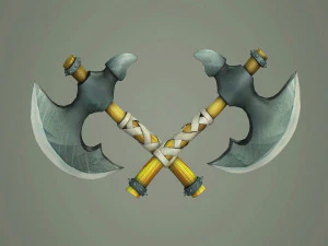 Средневековый мультяшный изогнутый топор Стилизованный топор 3D Модель