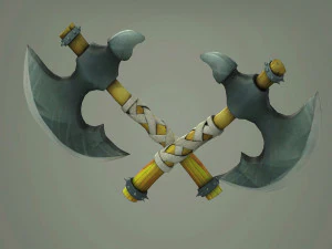 Medieval cartoon curved handle Stylized Axe 3D Model