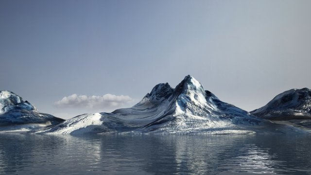 Snow mountains glaciers arctic mountains natural scenes Model 3D .c4d .max .obj .3ds .fbx .stl .blend 