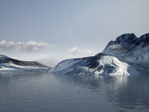 Snow mountains glaciers arctic mountains natural scenes Model 3D