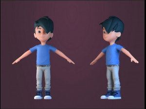 Animated characters students passersby Little Boys cartoon boys 3D Models