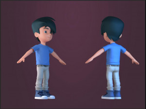 Animated characters students passersby Little Boys cartoon boys Modèle 3D