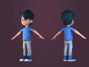 Animated characters students passersby Little Boys cartoon boys Modèle 3D