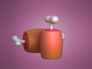 Ham in cartoon style Cartoon Ham Meat Model 3D