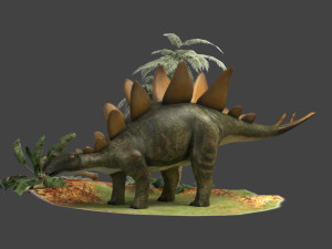 Dinosaurs stegosaurs Kennosaurs herbivores ancient creatures Jurassic period 3D Model