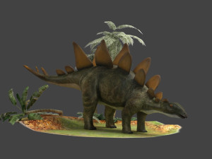 Dinosaurs stegosaurs Kennosaurs herbivores ancient creatures Jurassic period 3D मॉडल