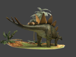 Dinosaurs stegosaurs Kennosaurs herbivores ancient creatures Jurassic period 3D मॉडल