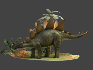 Dinosaurs stegosaurs Kennosaurs herbivores ancient creatures Jurassic period 3D मॉडल