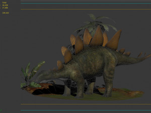 Dinosaurs stegosaurs Kennosaurs herbivores ancient creatures Jurassic period 3D मॉडल