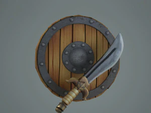 Buckler antik kılıcı Scimitar soğuk 3D Model