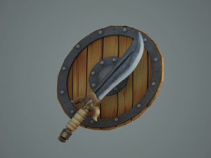 Buckler ancient sword Scimitar cold Model 3D