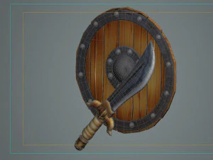 Buckler ancient sword Scimitar cold 3D Model