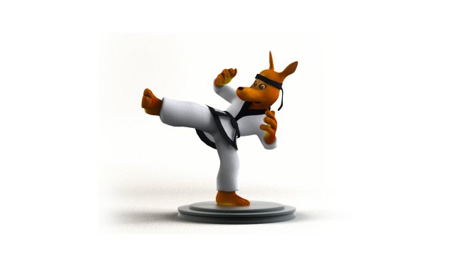 Taekwondo Kangaroo martial artist boxer artist Modelo 3D .c4d .max .obj .3ds .fbx .stl .blend 