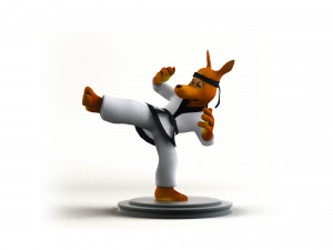 Taekwondo Kangaroo martial artist boxer artist 3D Models