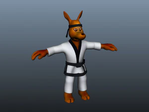 Taekwondo Kangaroo martial artist boxer artist 3D Model