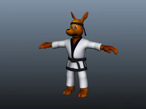 Taekwondo Kangaroo martial artist boxer artist 3D Model