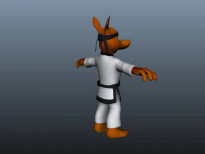 Taekwondo Kangaroo martial artist boxer artist 3D Model