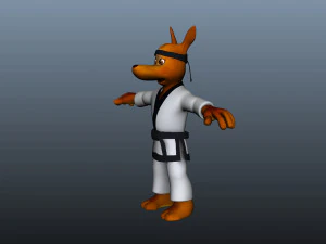 Taekwondo Kangaroo martial artist boxer artist 3D Model