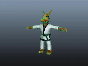 Taekwondo Kangaroo martial artist boxer artist 3D Model