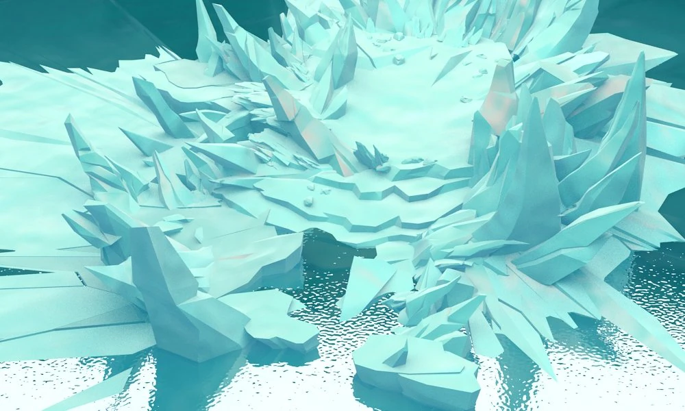 Cartoon Iceberg Caverna de gelo superfície do mar Neve Montanha superfície de gelo gelo mar cone Caverna de gelo gla Modelo 3D .c4d .max .obj .3ds .fbx .stl .blend