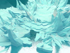 Cartoon Iceberg Ice Cave sea surface Snow Mountain ice ice surface sea ice cone Ice Cave gla Modelo 3D