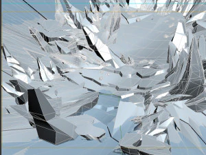 Cartoon Iceberg Caverna de gelo superf&iacute;cie do mar Neve Montanha superf&iacute;cie de gelo gelo mar cone Caverna de gelo gla Modelo 3D