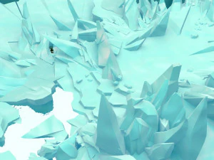 Cartoon Iceberg Caverna de gelo superf&iacute;cie do mar Neve Montanha superf&iacute;cie de gelo gelo mar cone Caverna de gelo gla Modelo 3D