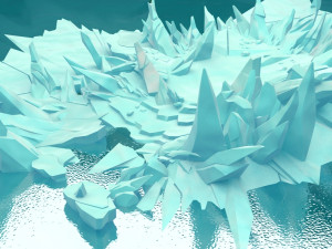Cartoon Iceberg Ice Cave sea surface Snow Mountain ice ice surface sea ice cone Ice Cave gla 3D 模型