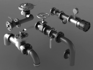 Water pipes industrial valves chemical motor valves 3D मॉडल